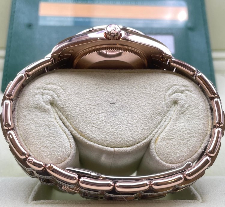 Rolex Lady-datejust Pearlmaster Rosegold Factory Orig Diamond Setting 34mm Box Papers Like New
