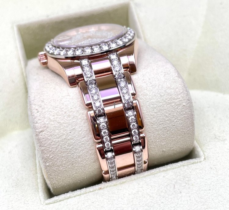 Rolex Lady-datejust Pearlmaster Rosegold Factory Orig Diamond Setting 34mm Box Papers Like New