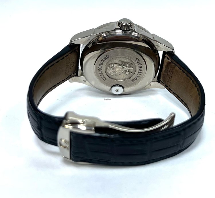 Omega De Ville Central Tourbillon White Gold Tourbillon Diamond Baguette Bezel Co Axial Chronometer Limited Edition