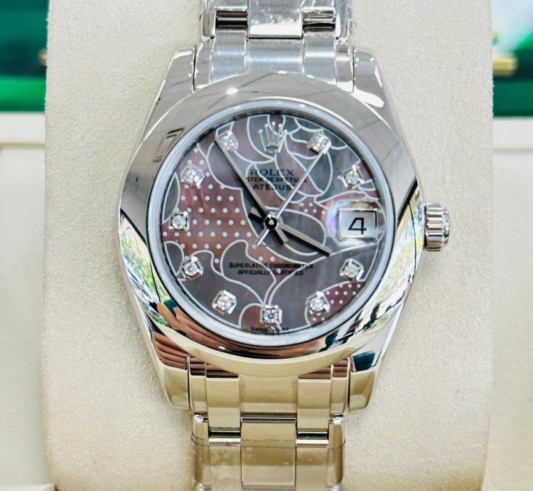 Rolex Lady-datejust Pearlmaster White Gold 81209 Factory Goldust Dream Mop Diamond Dial Unworn