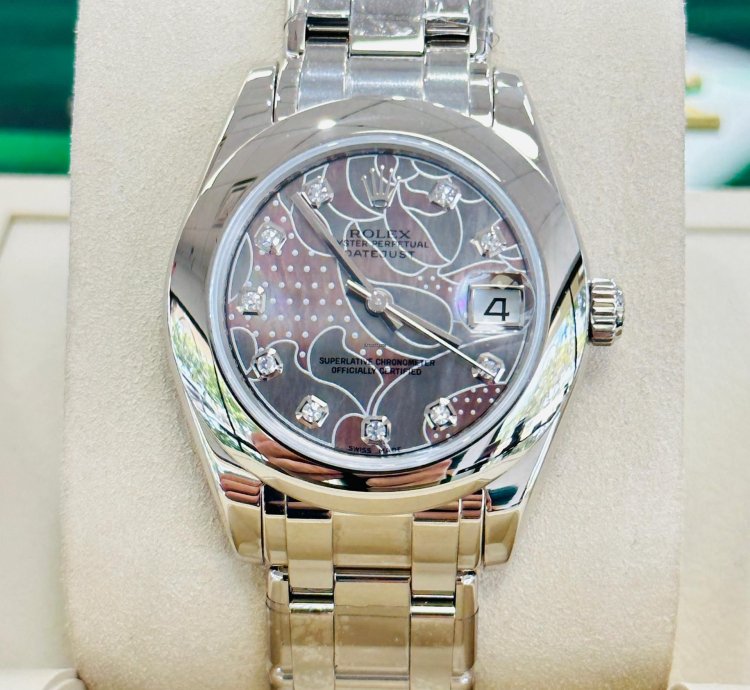 Rolex Lady-datejust Pearlmaster White Gold 81209 Factory Goldust Dream Mop Diamond Dial Unworn