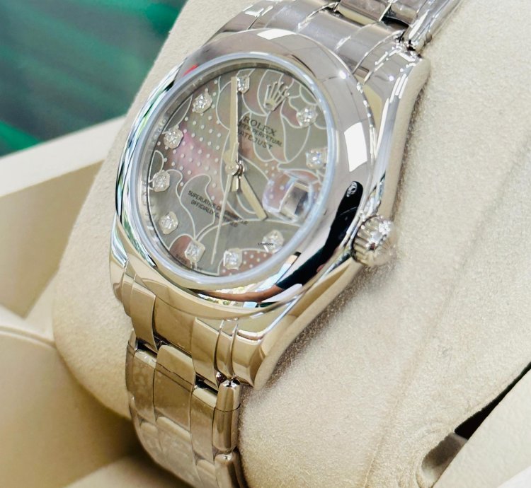 Rolex Lady-datejust Pearlmaster White Gold 81209 Factory Goldust Dream Mop Diamond Dial Unworn