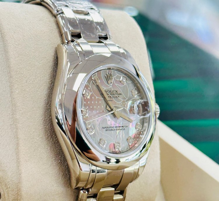 Rolex Lady-datejust Pearlmaster White Gold 81209 Factory Goldust Dream Mop Diamond Dial Unworn