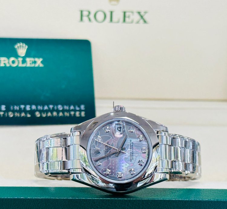 Rolex Lady-datejust Pearlmaster White Gold 81209 Factory Goldust Dream Mop Diamond Dial Unworn