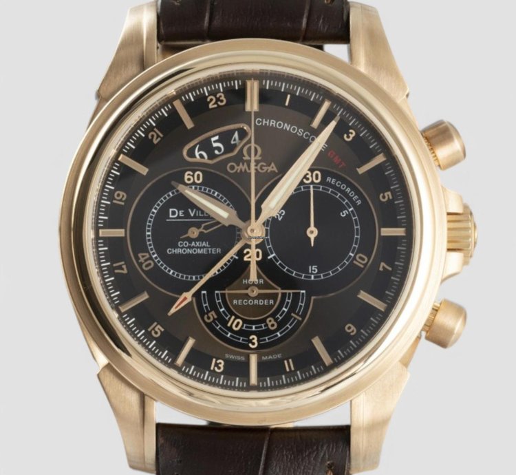Omega De Ville Chronograph 18 Ct Red Gold Automatic Men Watch