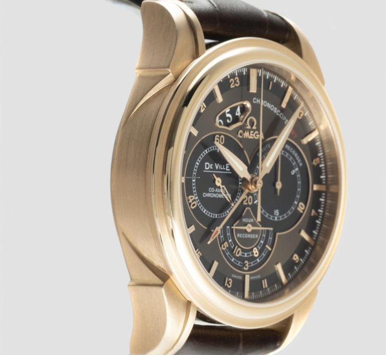 Omega De Ville Chronograph 18 Ct Red Gold Automatic Men Watch