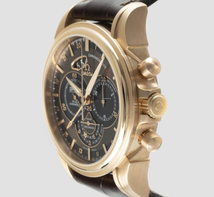 Omega De Ville Chronograph 18 Ct Red Gold Automatic Men Watch