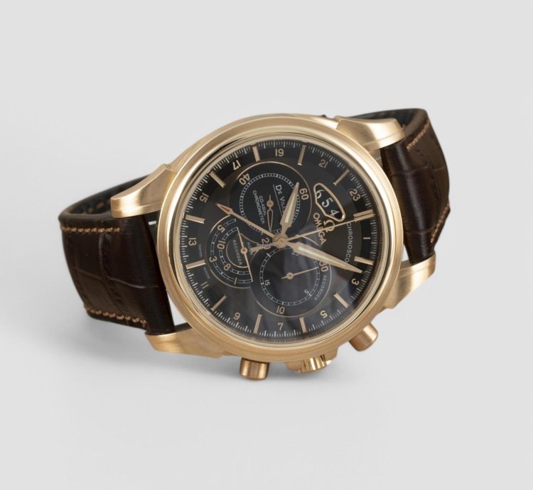 Omega De Ville Chronograph 18 Ct Red Gold Automatic Men Watch