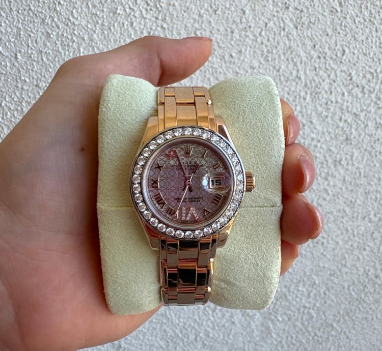 Rolex Lady-datejust Pearlmaster White Mother-of-pearl Lotus Diamond Dial
