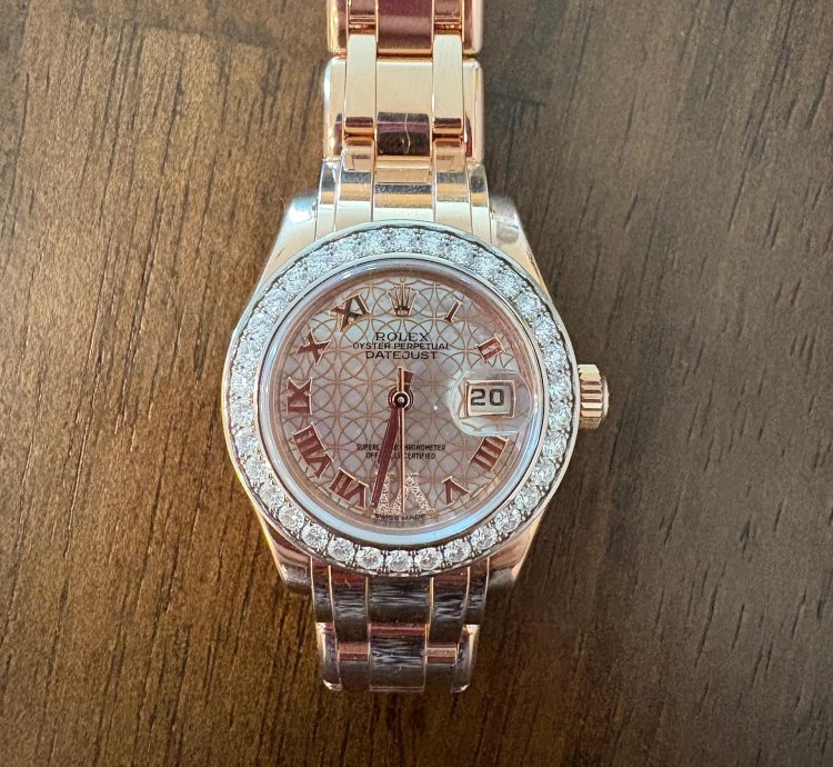 Rolex Lady-datejust Pearlmaster White Mother-of-pearl Lotus Diamond Dial