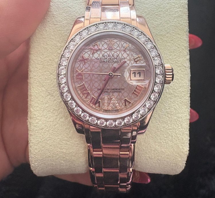 Rolex Lady-datejust Pearlmaster White Mother-of-pearl Lotus Diamond Dial