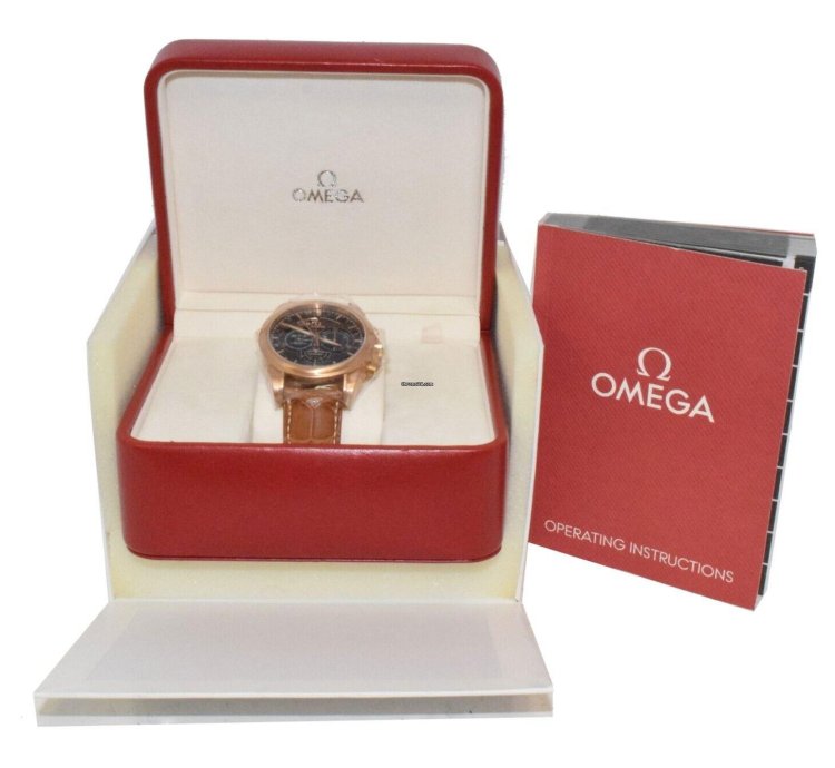 Omega De Ville Chronoscope Gmt 18k Rose Gold 44mm Watch Box 422 53 44 52 13 001