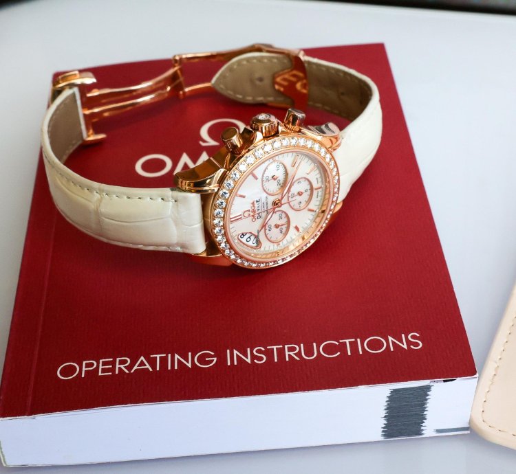 Omega De Ville Co-axial 18k Red Gold Diamond Bezel Mop Dial 422 58 35 50 05 002 35mm Full Set
