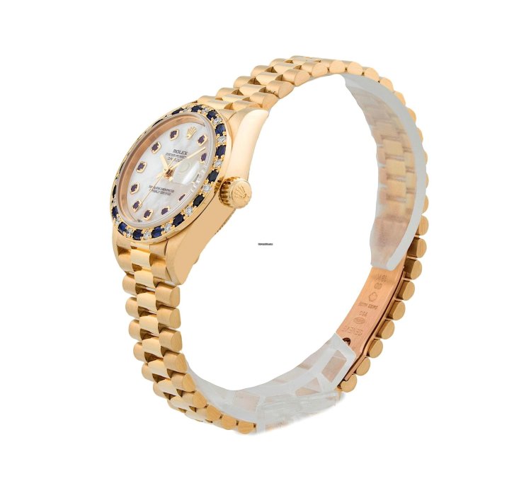 Rolex Lady-president 26mm Sapphire Diamond Bezel Mop Dial Mint Box Papers