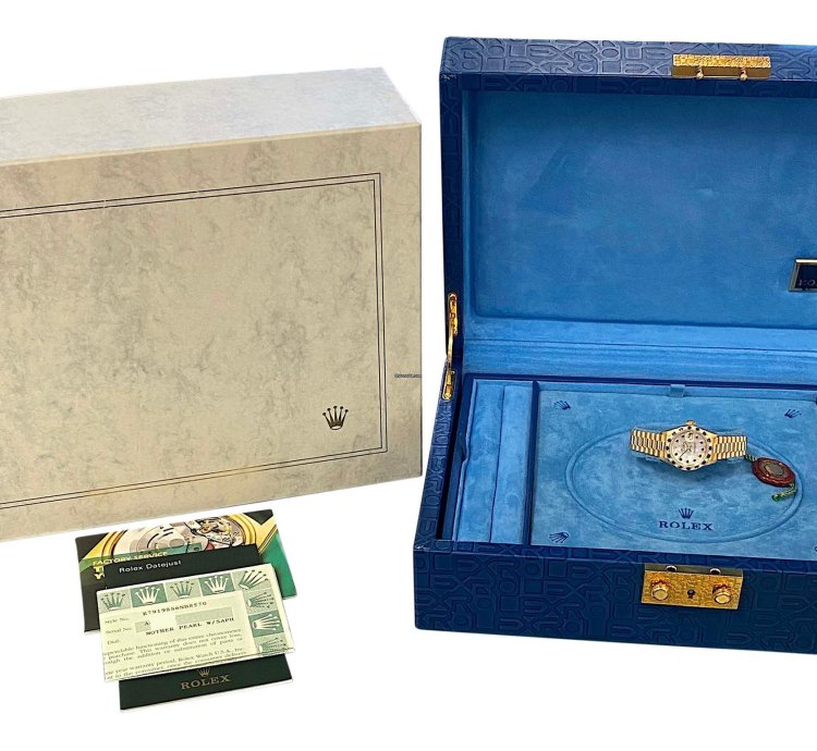 Rolex Lady-president 26mm Sapphire Diamond Bezel Mop Dial Mint Box Papers