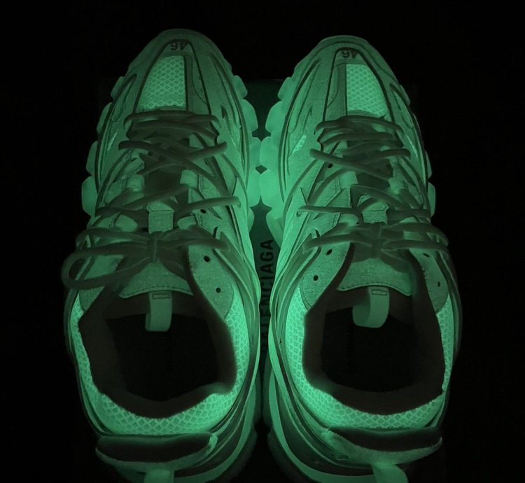 All White Glow In The Dark Balenciaga Track Runners