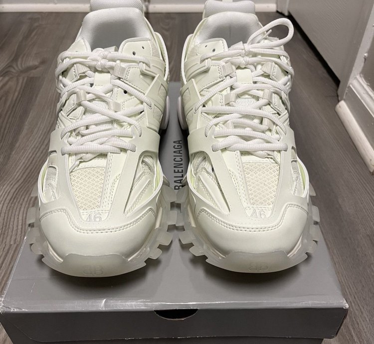 All White Glow In The Dark Balenciaga Track Runners