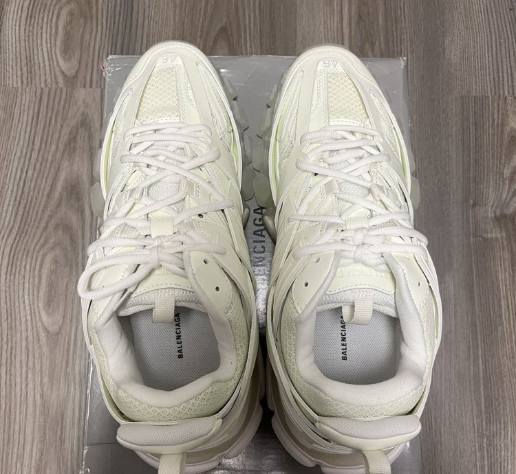 All White Glow In The Dark Balenciaga Track Runners