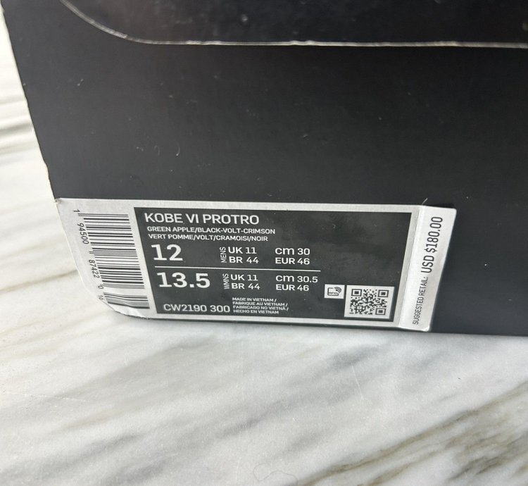 Nike Kobe Protro 6 Grinch - Size 12