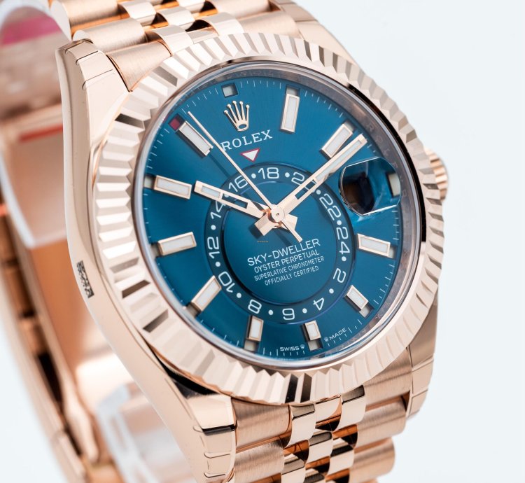 Rolex New 2025 336935 Blue Saros 18kt Rose Gold Jubilee Bracelet
