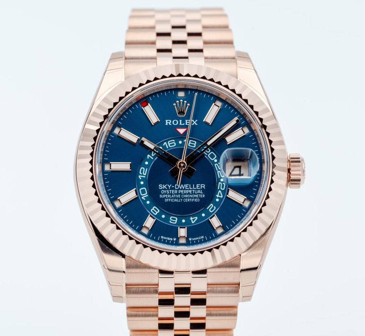 Rolex New 2025 336935 Blue Saros 18kt Rose Gold Jubilee Bracelet