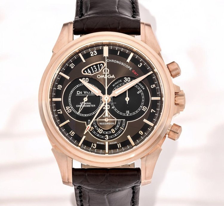 Omega De Ville Co-axial Chronoscope Co-axial Gmt Chronograph Rose Gold Automatic