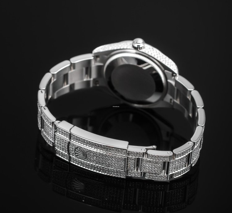 Rolex Oyster Perpetual 31 Full Iced Black Dial
