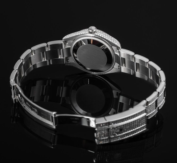 Rolex Oyster Perpetual 31 Full Iced Black Dial