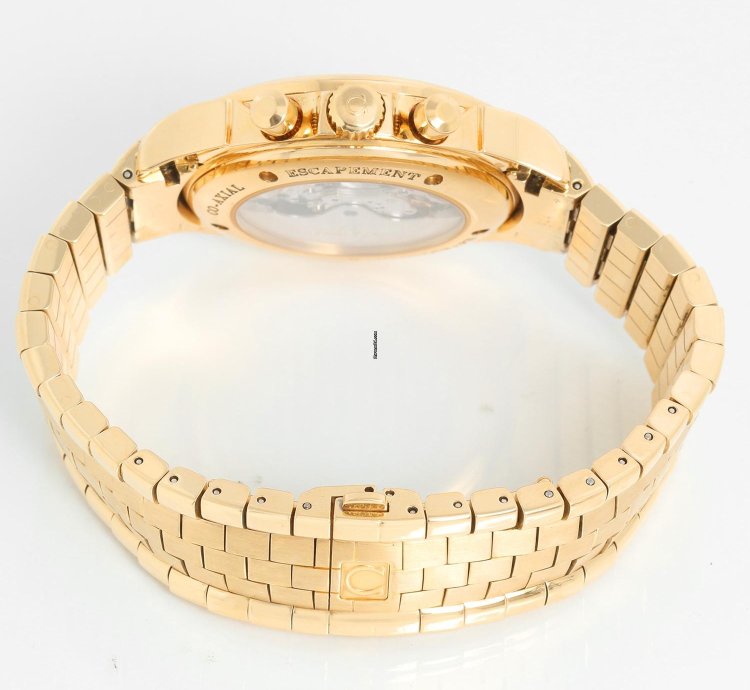 Omega De Ville Co-axial Men Yellow Gold Co-axial Chronograph Men Watch 4141 30 00