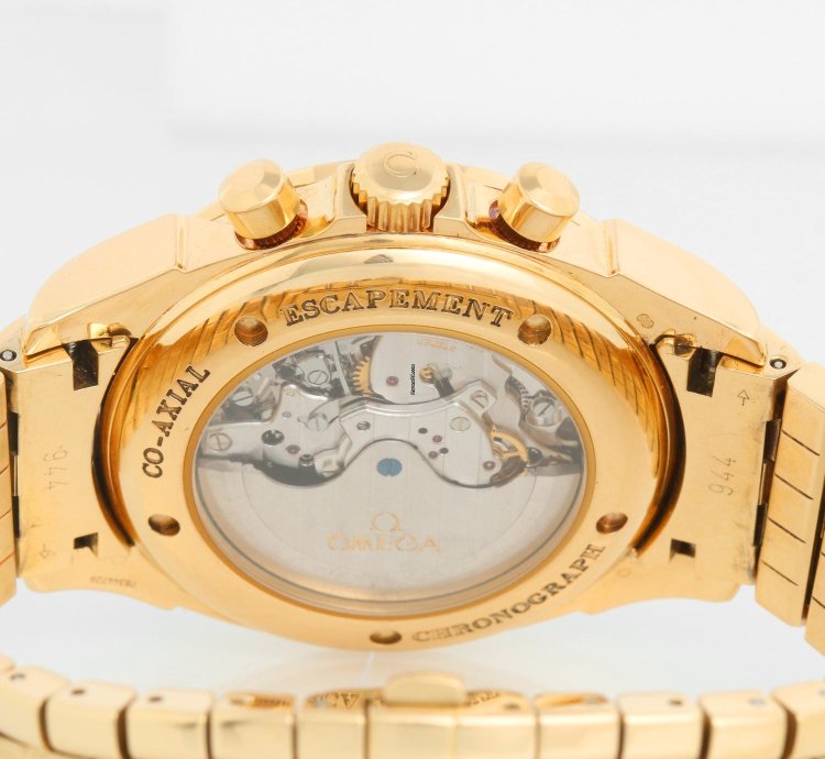 Omega De Ville Co-axial Men Yellow Gold Co-axial Chronograph Men Watch 4141 30 00