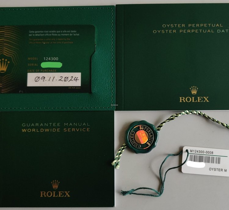 Rolex Oyster Perpetual 41 124300 41 Celebration Dial stickers