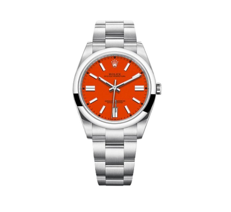 Rolex Oyster Perpetual 41 41mm Coral Red Dial 124300 2021