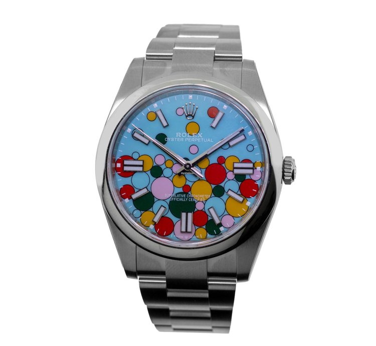 Rolex Oyster Perpetual 41 41mm Stainless Steel Celebration Index Dial Smooth Bezel 124300