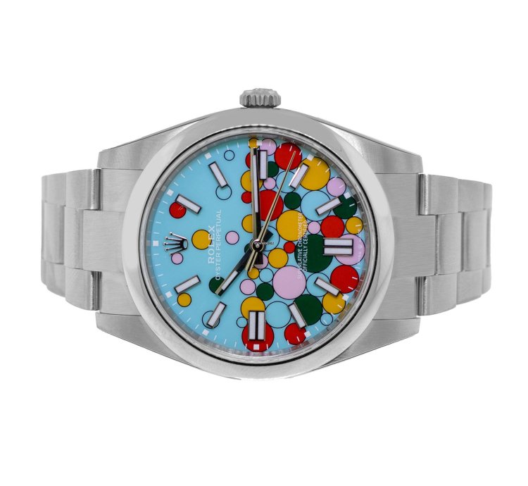 Rolex Oyster Perpetual 41 41mm Stainless Steel Celebration Index Dial Smooth Bezel 124300