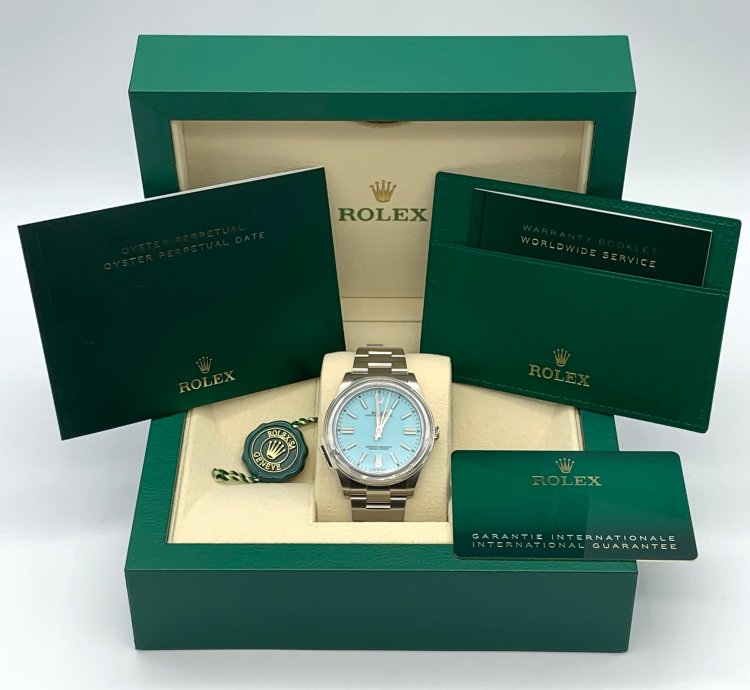 Rolex Oyster Perpetual 41 41mm Tiffany Turquoise Blue Index Dial