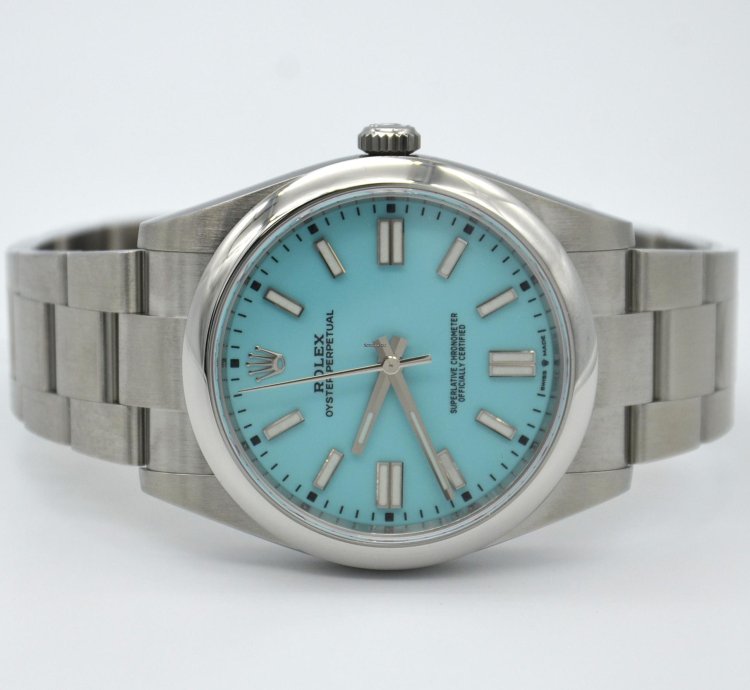 Rolex Oyster Perpetual 41 41mm Tiffany Turquoise Blue Index Dial