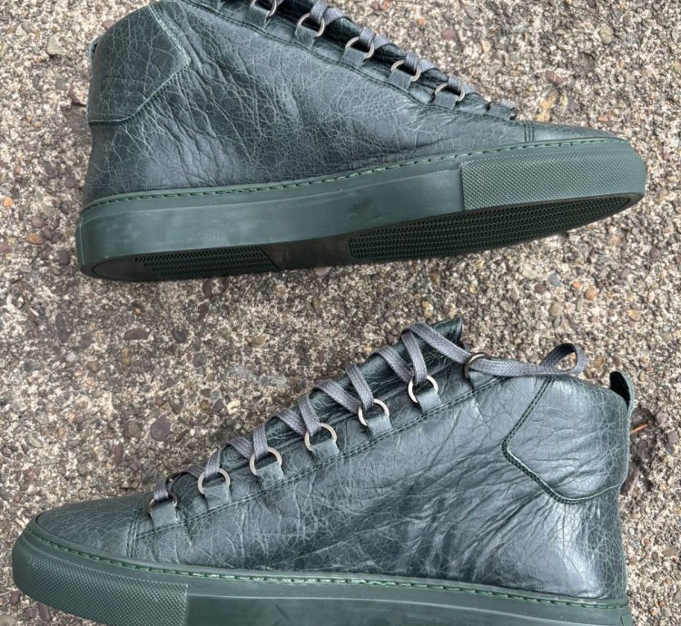 Balenciaga Arena High Dark Green Leather