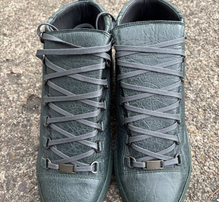 Balenciaga Arena High Dark Green Leather