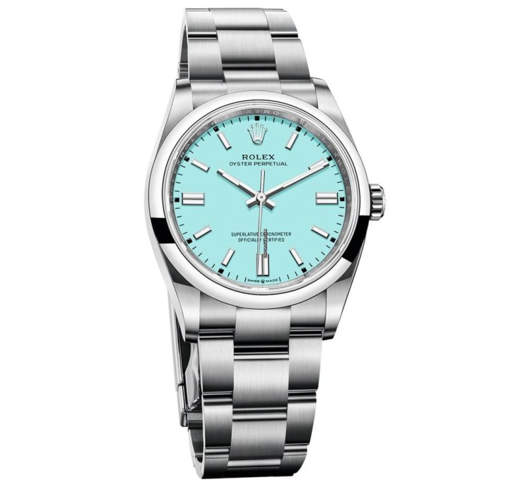 Rolex Oyster Perpetual 41 41mm Turquoise Blue Dial 124300 2021