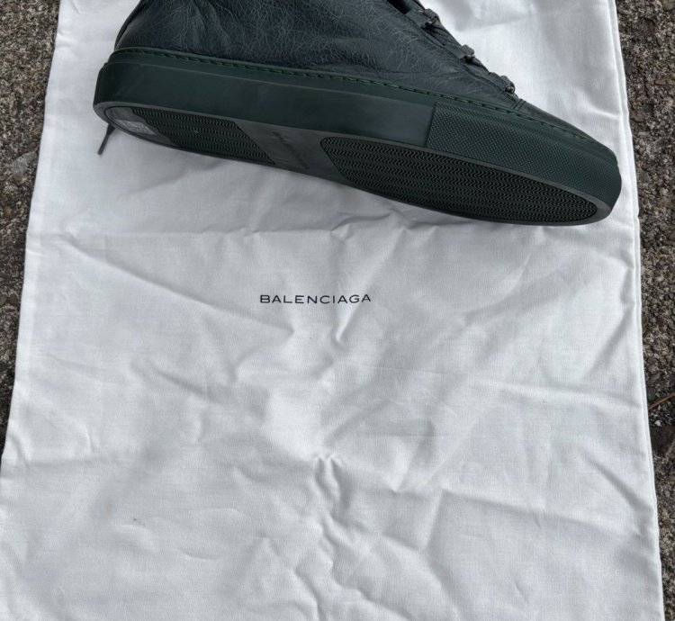 Balenciaga Arena High Dark Green Leather