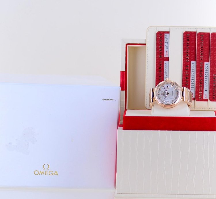 Omega De Ville Ladymatic 18k Ros Gold Co-axial Diamond Supernova Dial Mop Luxus
