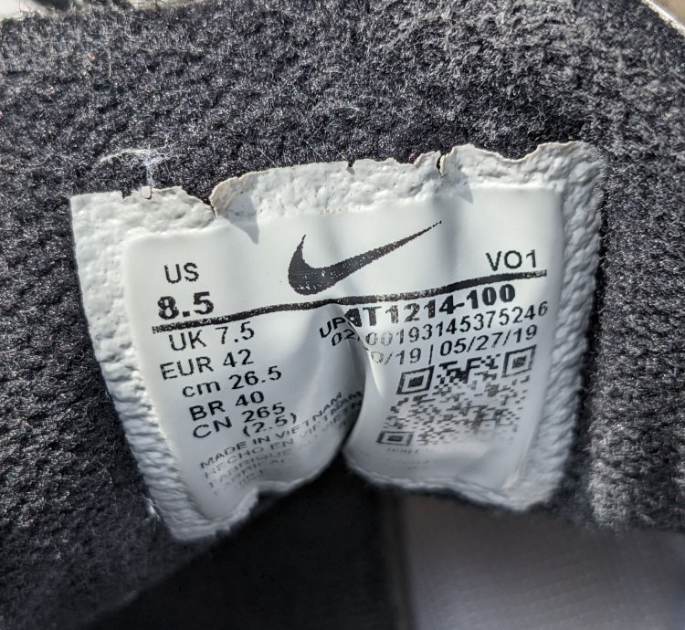 Nike Mamba Focus Men Size 8 5 White Black Shoes At1214-100