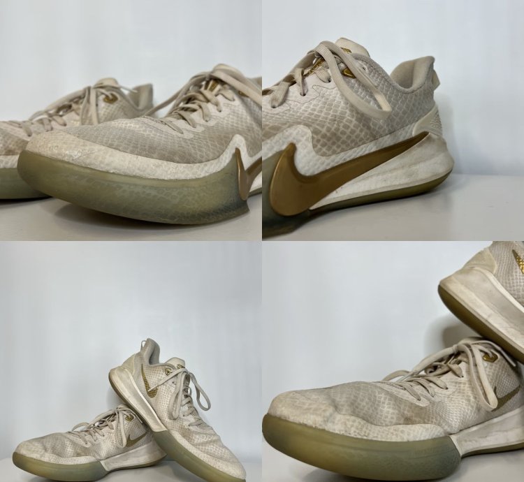 Nike Mamba Focus Metallic Gold White Low Top Basketball Sneaker Mens Size 12 Kobe