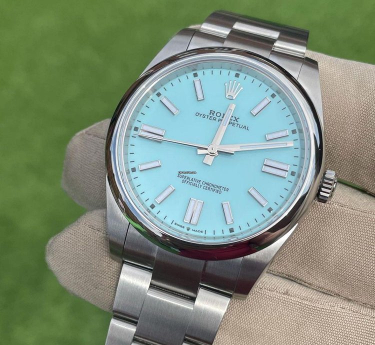 Rolex Oyster Perpetual 41 Light Blue Turquoise Tiffany Dial