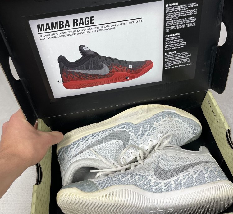 Nike Mamba Rage 908972-100 Men White Basketball Shoes 10