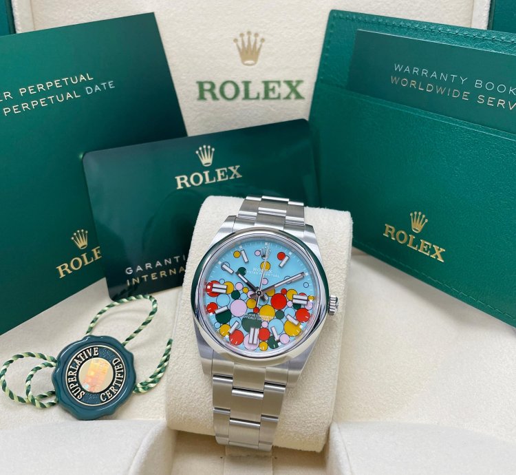 Rolex Oyster Perpetual 41 New Oyster Perpetual 41mm 124300 Turquoise Celebration Dial Oyster Bracelet