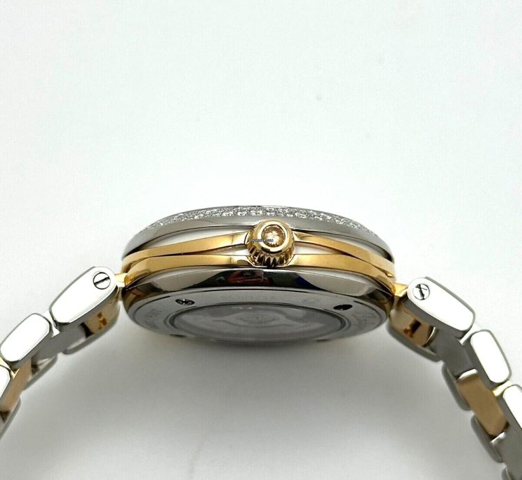 Omega De Ville Ladymatic 425 25 34 20 55 002 Mop Diamonds 18k Yellow Gold Steel