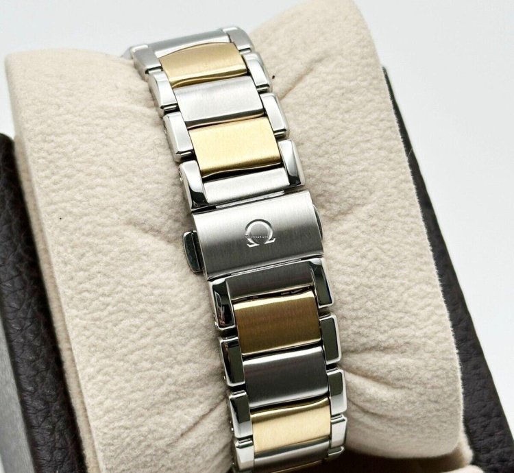 Omega De Ville Ladymatic 425 25 34 20 55 002 Mop Diamonds 18k Yellow Gold Steel
