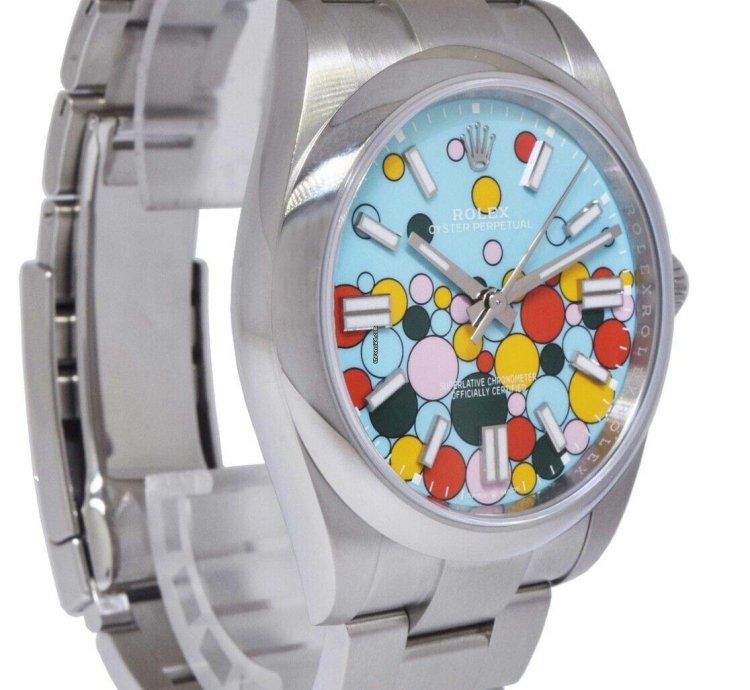 Rolex Oyster Perpetual 41 Steel Celebration Dial Mens Watch New 23 124300