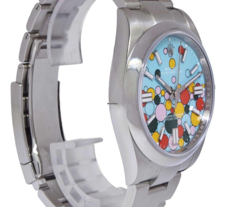 Rolex Oyster Perpetual 41 Steel Celebration Dial Mens Watch New 23 124300